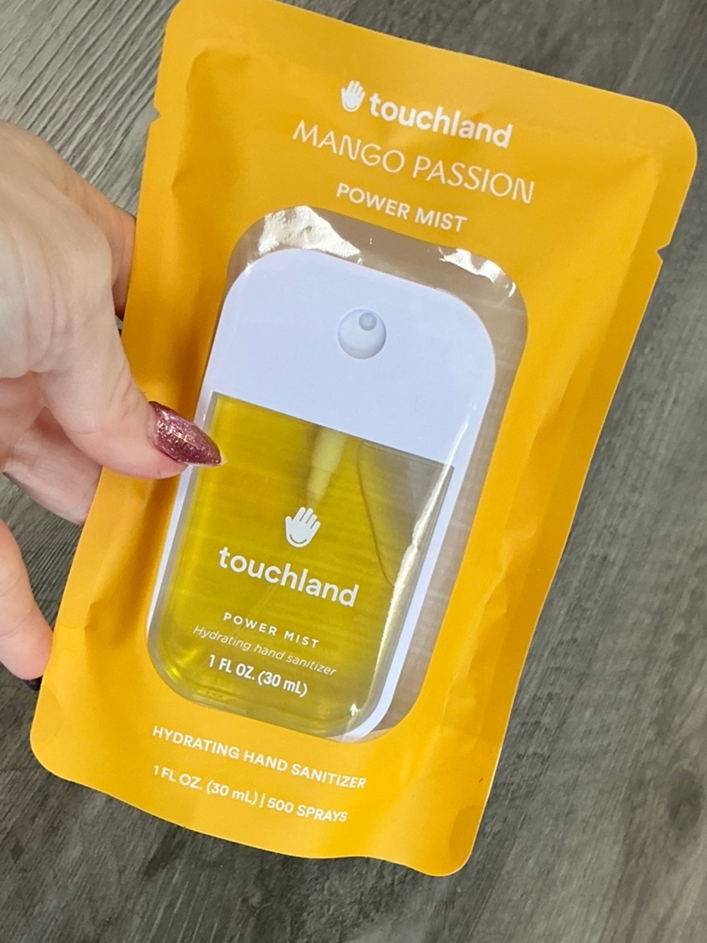touchland Mango Passion Power Mist Hydrating Hand Sanitizer - Yellow
